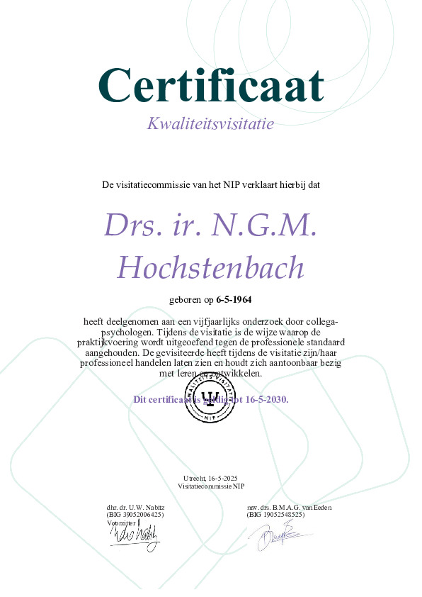 <p>Visitatiecertificaat</p>